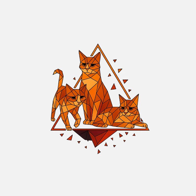 Chats géométriques dans un cadre en diamant