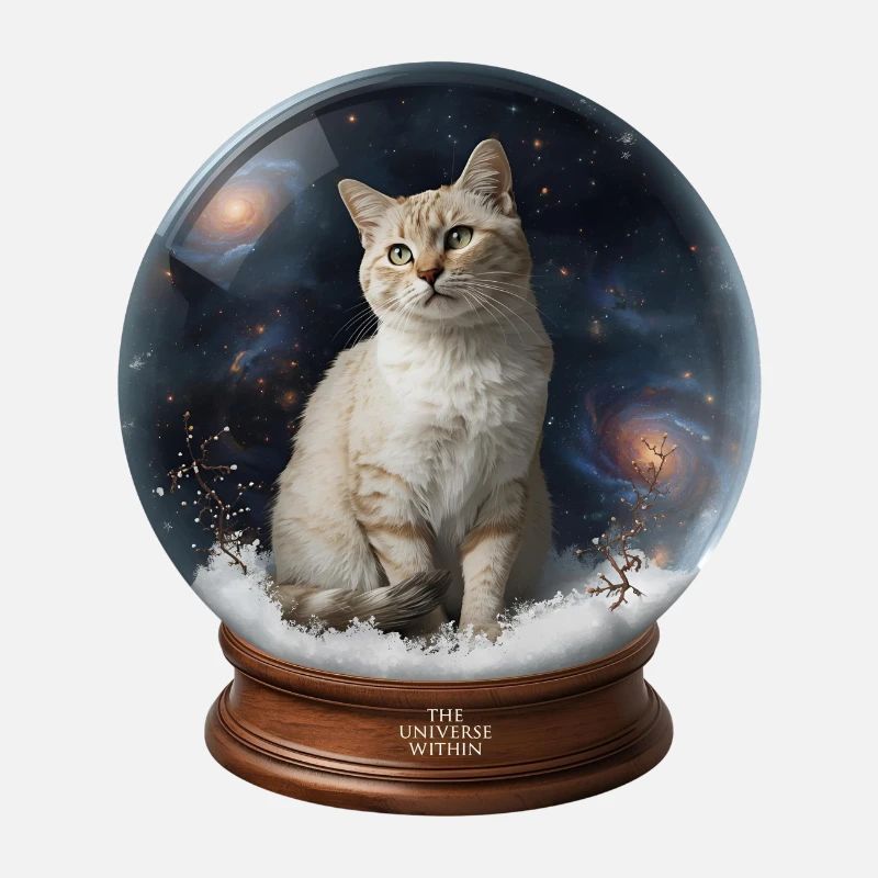 Cosmic Cat in Snow Globe