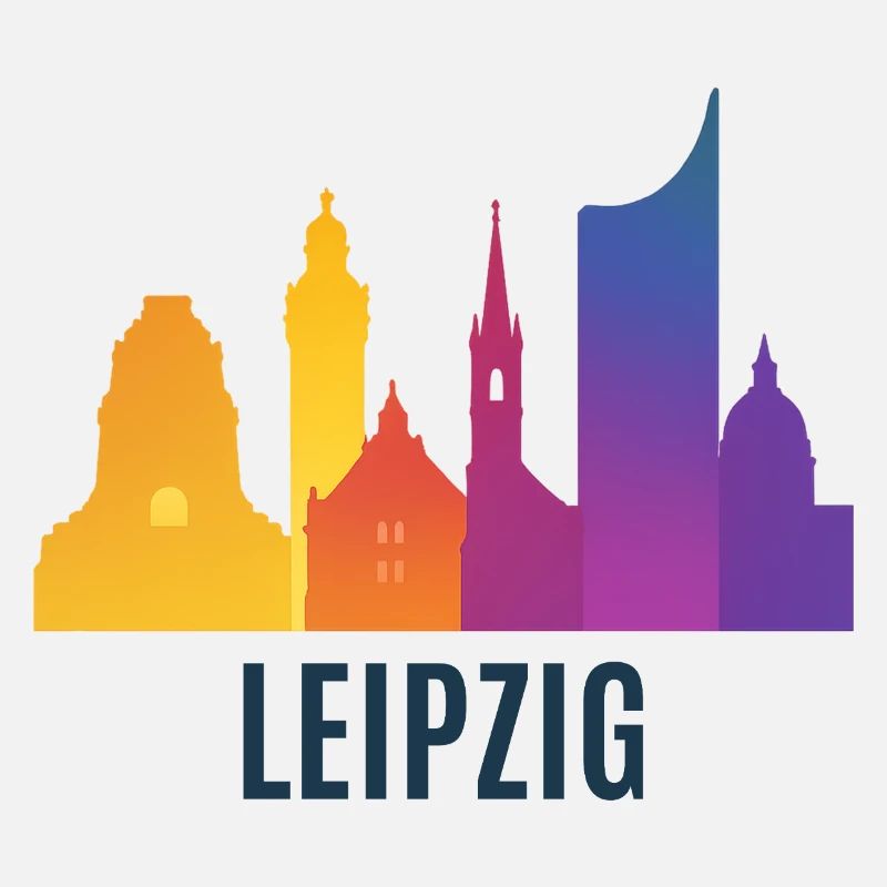 Leipzig Skyline Farbverlauf