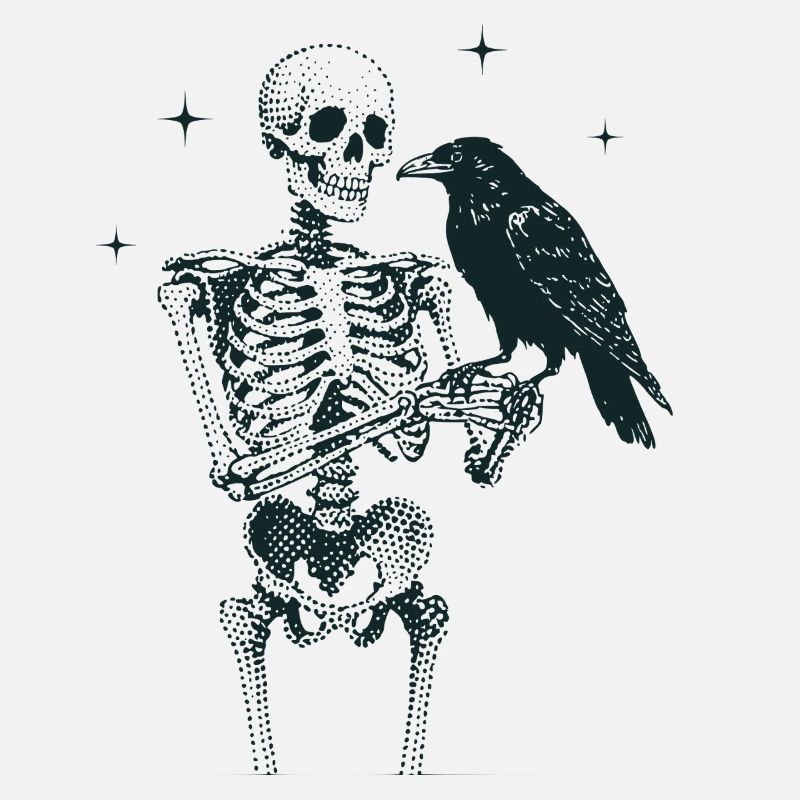 Skeleton with Raven