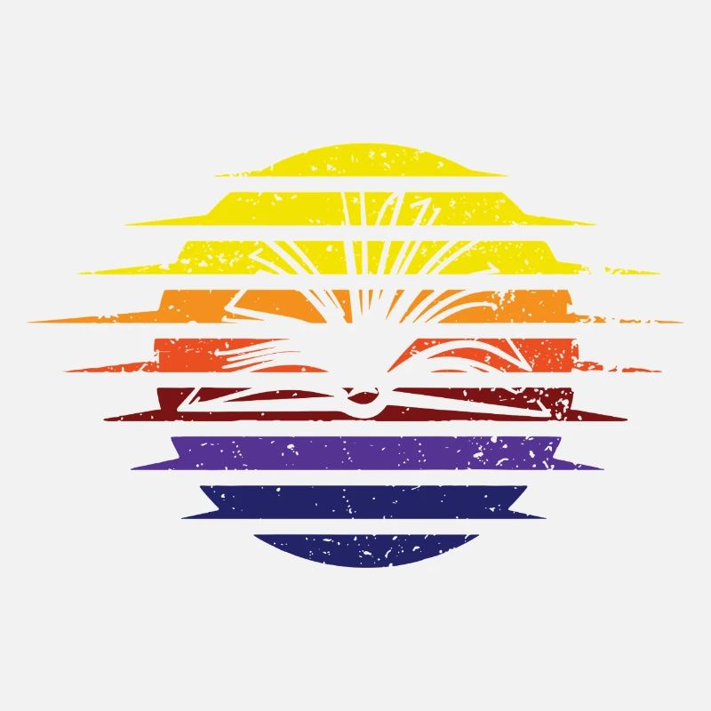 Rainbow Sun Ribbon Retro