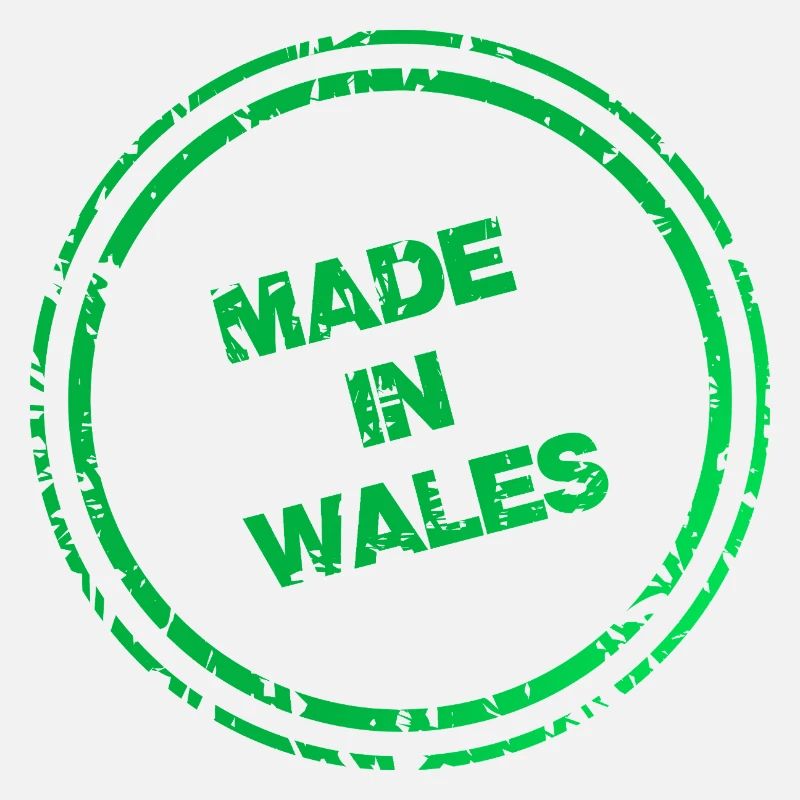 Impression du logo du timbre Made in Wales - Logo rétro vert