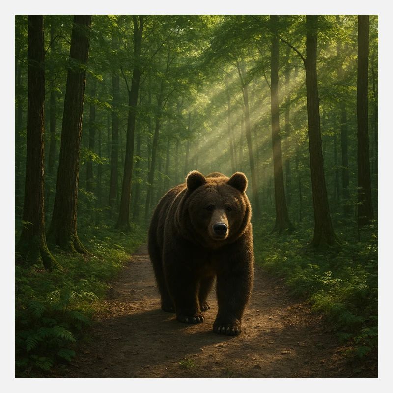 Sunbeams Bear in Forest