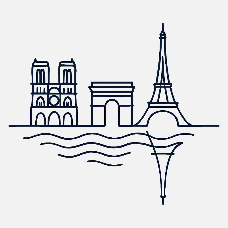 Pariser Linien: Eiffelturm und Arc de Triomphe