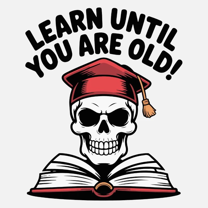 Learn Until You Are Old Skull