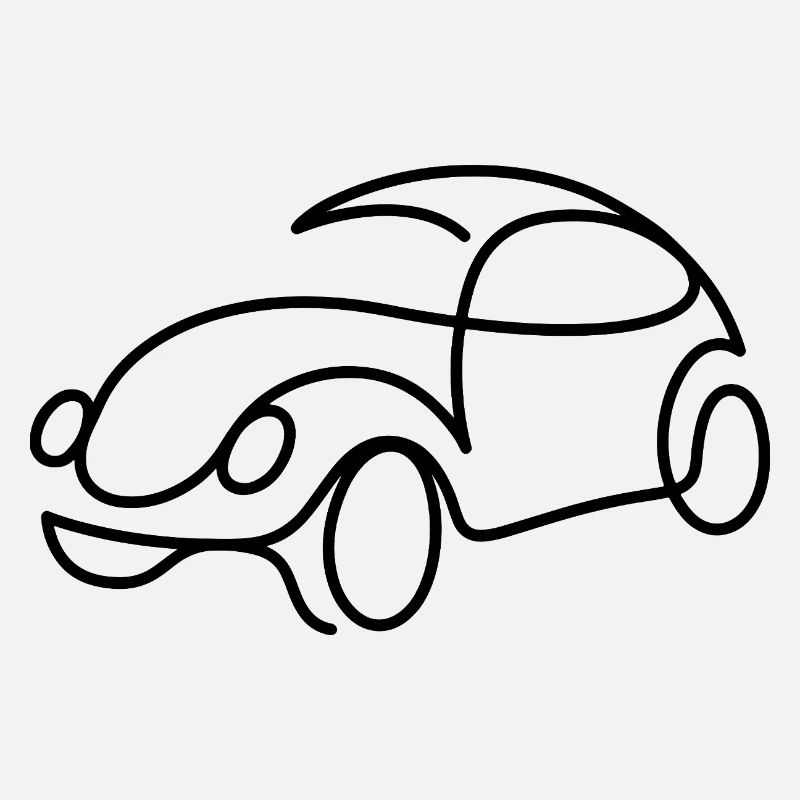 Retro Auto Skizze – schlichtes Oldtimer Motiv