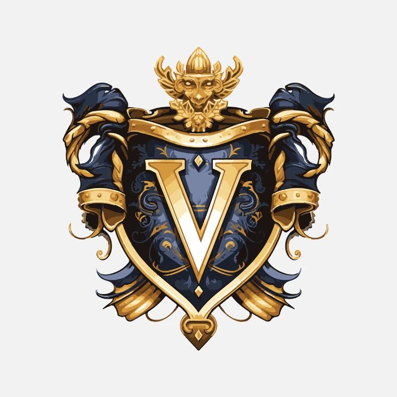 V Letter Name Crown