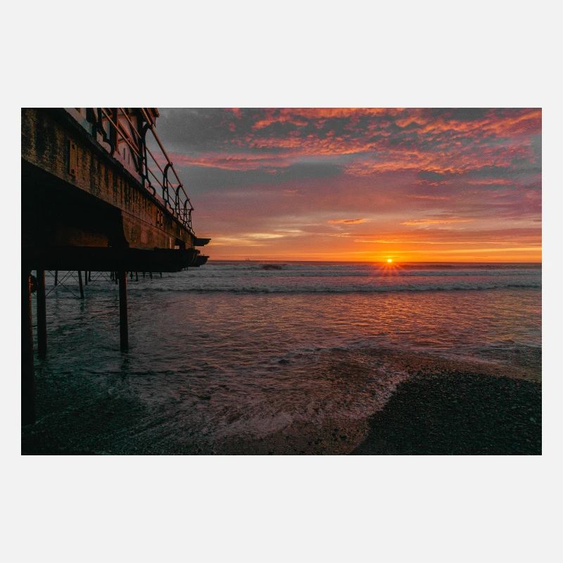 Sunrise Saltburn Pier at Quiet Shore
