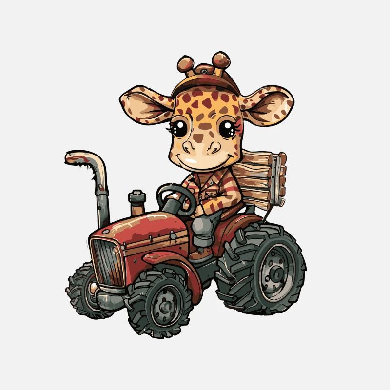 Giraffe Traktor Farmer