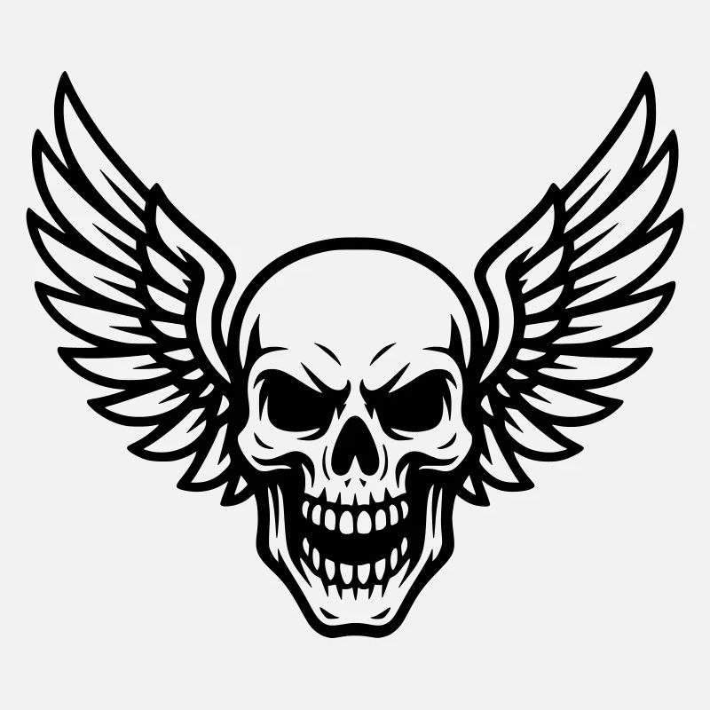 Skull with wings