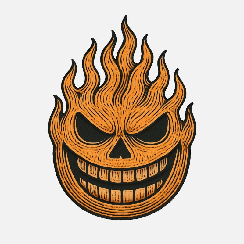 Halloween pumpkin flame design
