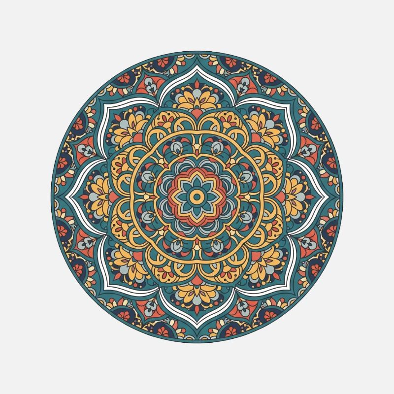 Mandala Circle Pattern in Blue Gold