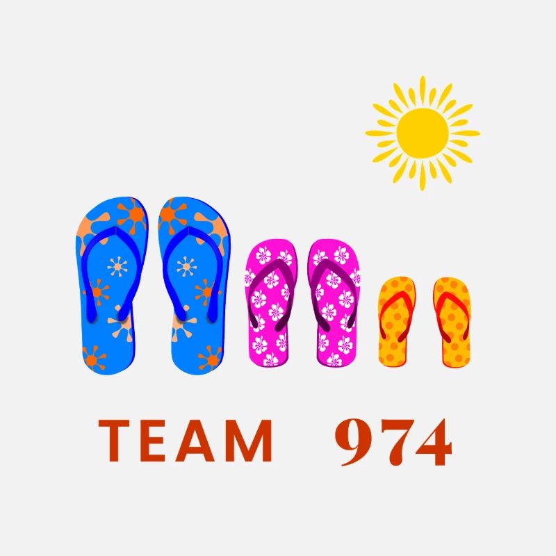 Team 974 Tropical Sun Flip Flops