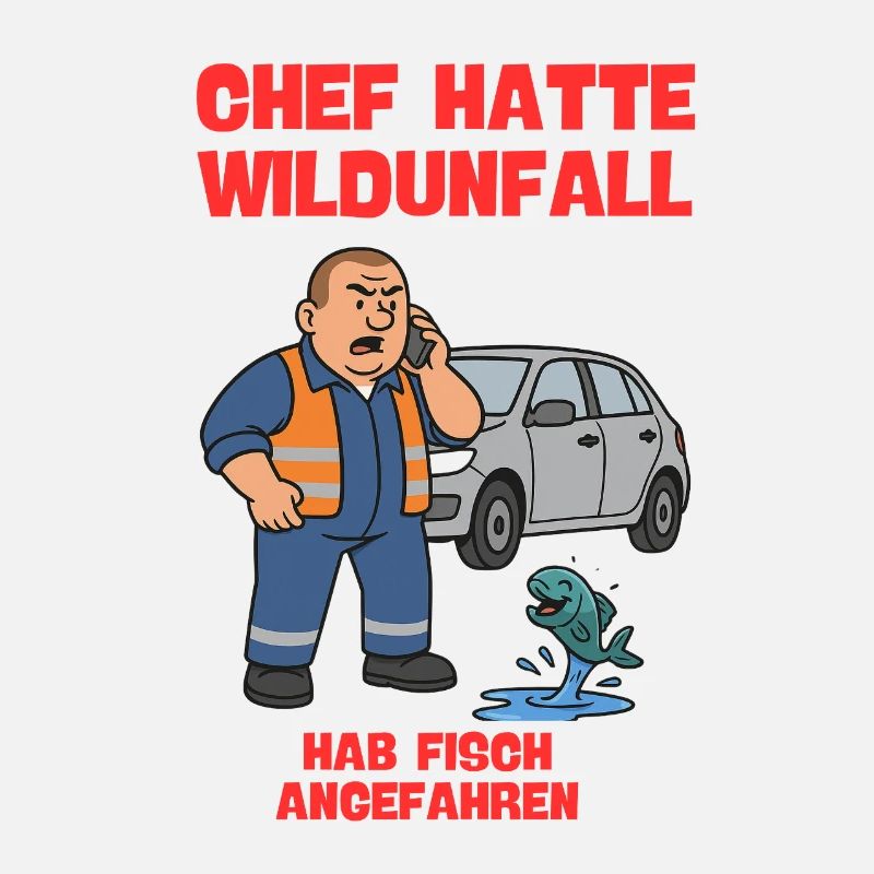 Autounfall Chef Cartoon Rettungsszene