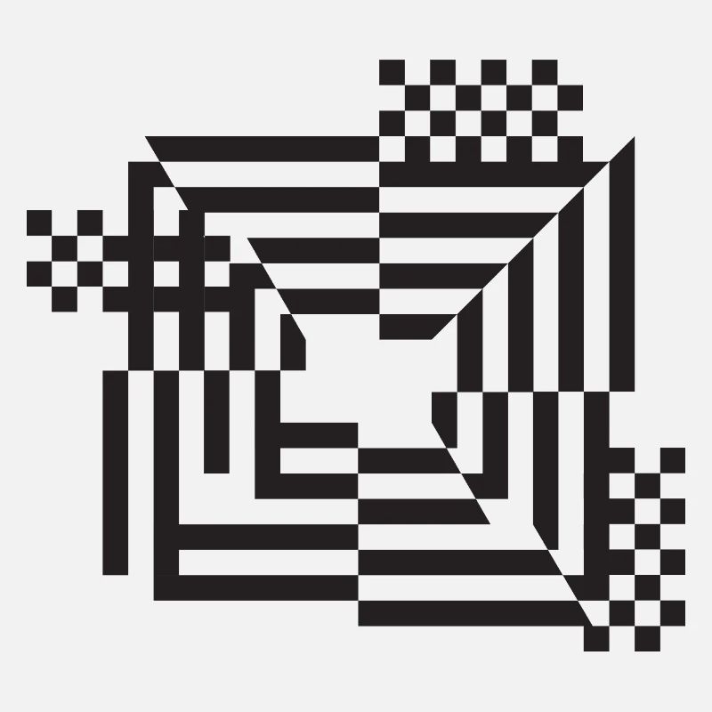 Labyrinth Grid Monochrome