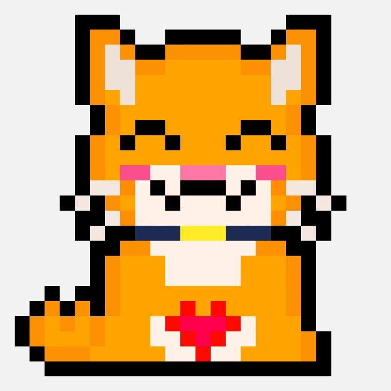 Chat pixel avec cœur