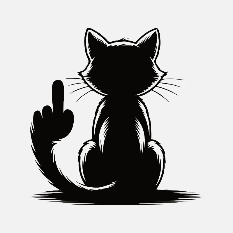 Recognize the Signs Cat Middle Finger
