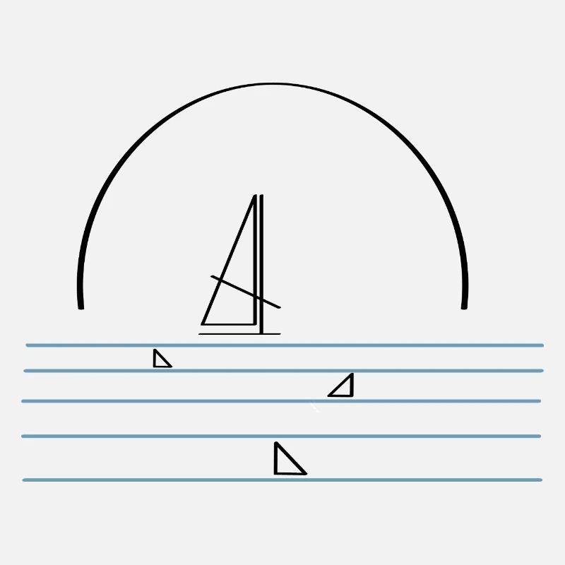 Logo planche à voile avec des requins
