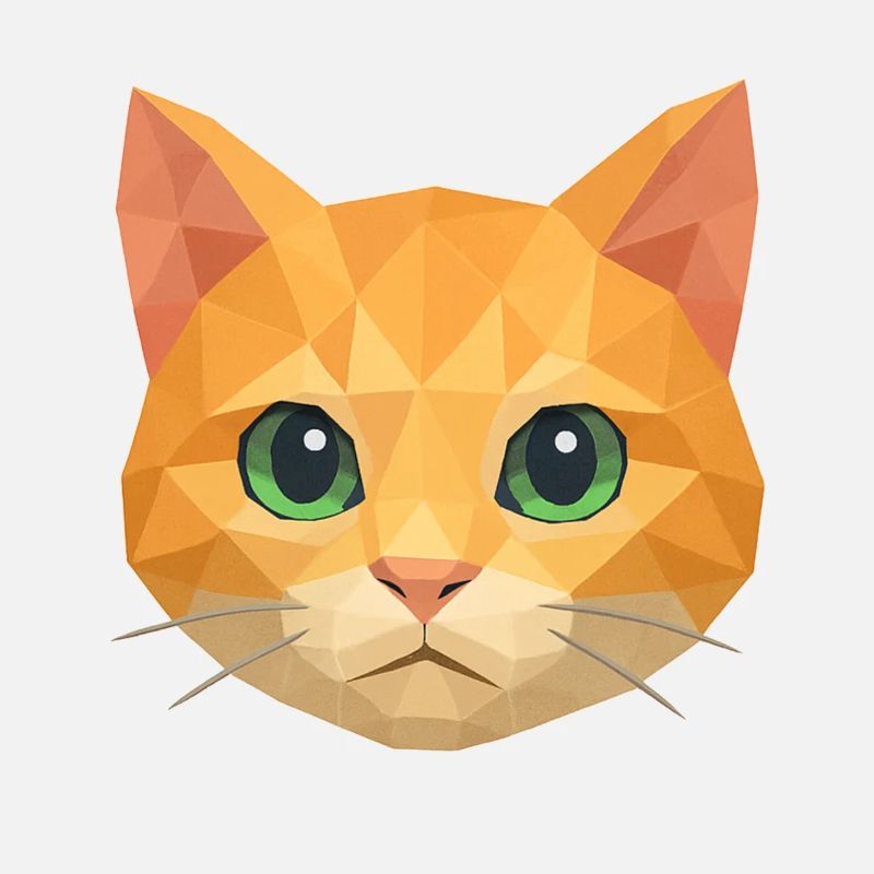 Polygon Cat – Geometric Cat Design