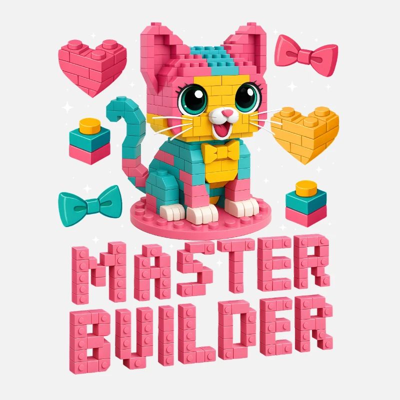 Maître constructeur créatif brique amoureux de la construction de blocs