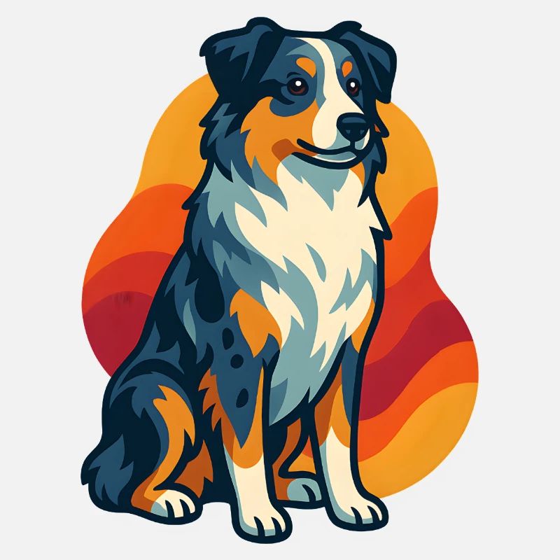 Sunset Australian Shepherd Dog