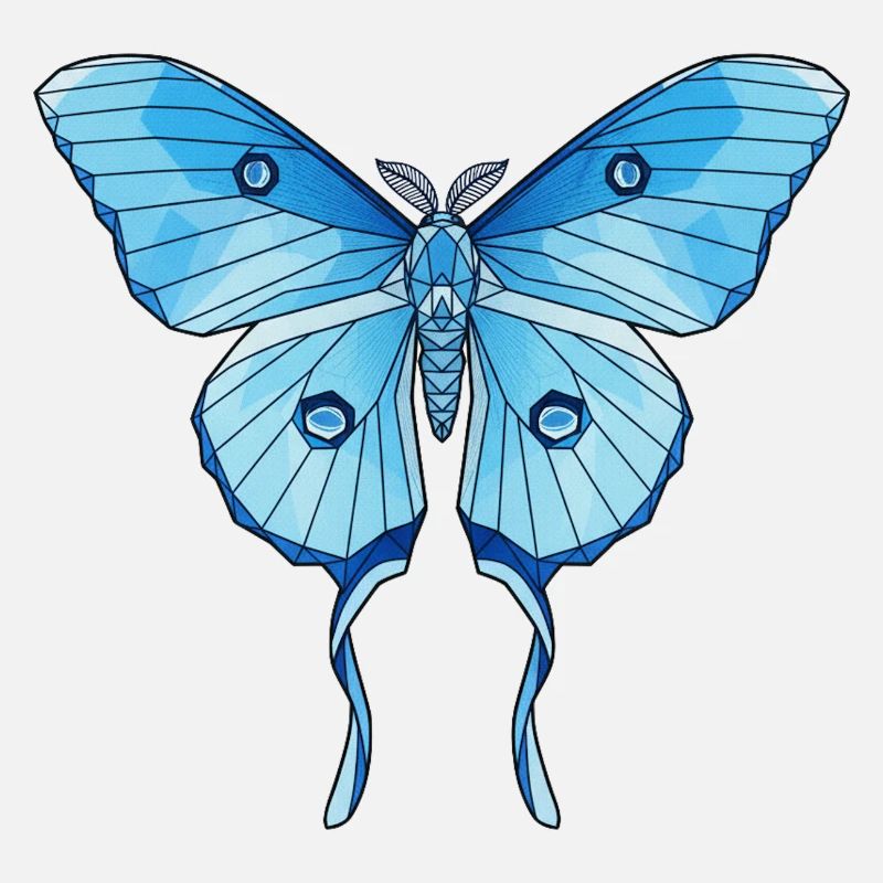 Geometrischer Blauer Schmetterling