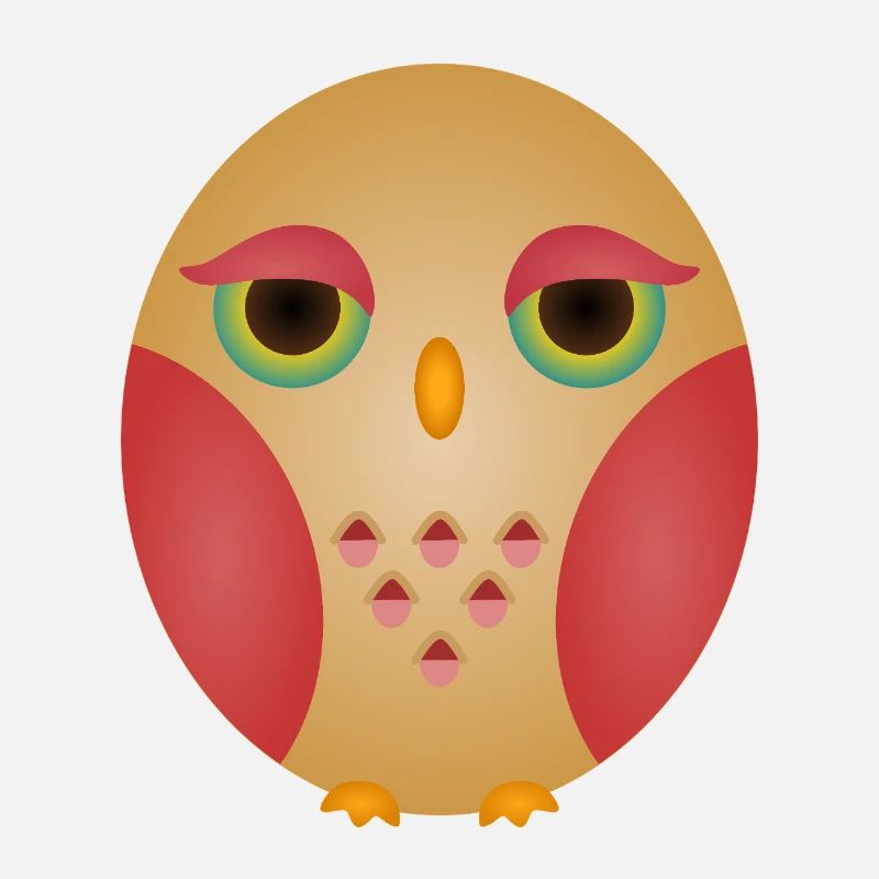 Gradient Owl Face in Cozy Tones