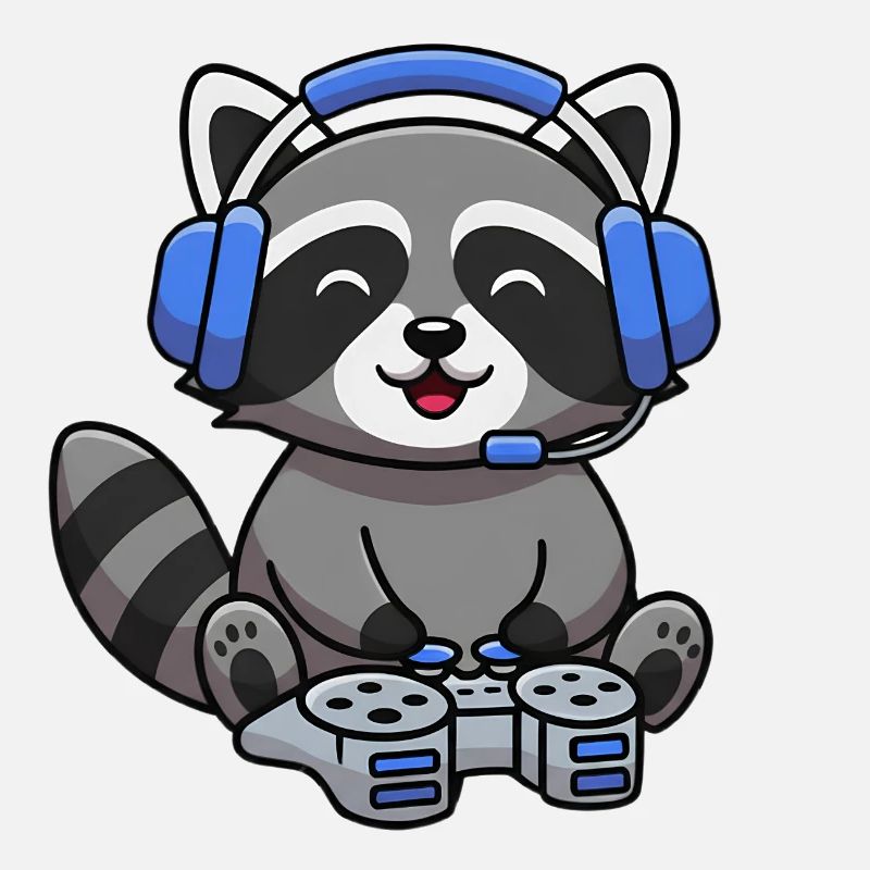 Waschbär beim Gamen