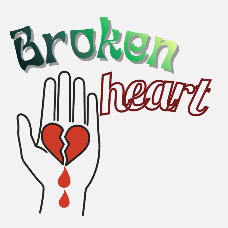 Hand mit gebrochenem Herzen