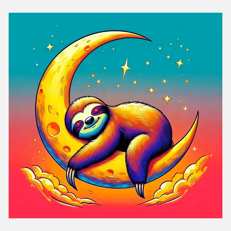 Faultier schläft auf dem Mond