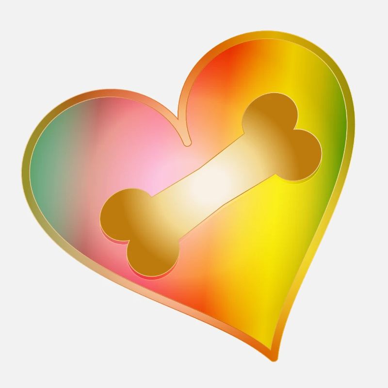 Rainbow Heart with Dog Bones