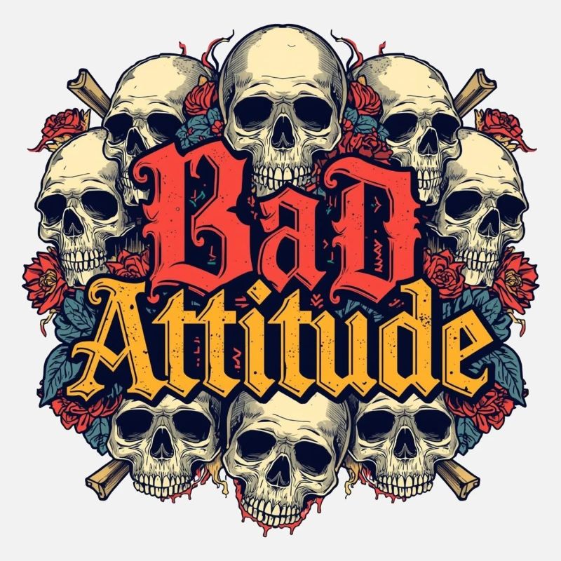 Bad Attitude Skull Roses