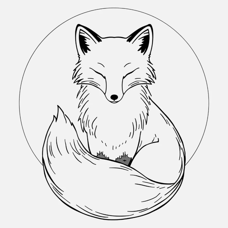 Fuchs in einem linearen Kreis