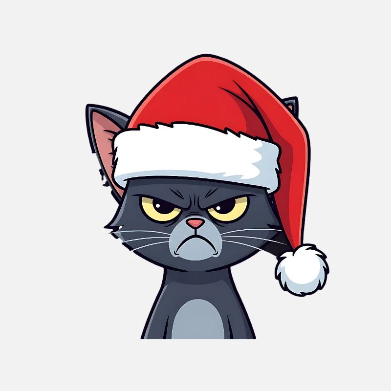 Humeur agacée de chat du Père Noël
