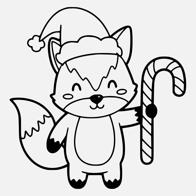Weihnachtsfuchs mit Candy Cane Illustration