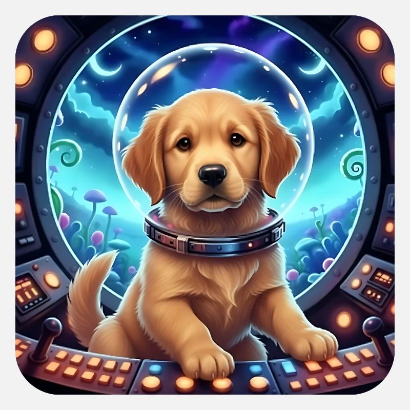 Astronaute chiot avec un casque spatial