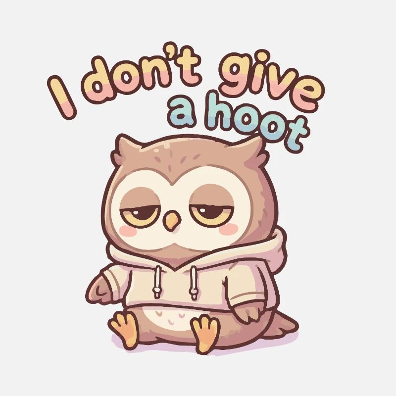 Lazy Owl Pullover Hoodie Saying