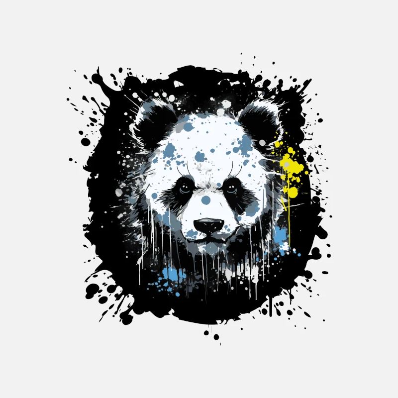 Art éclaboussé d’encre de panda
