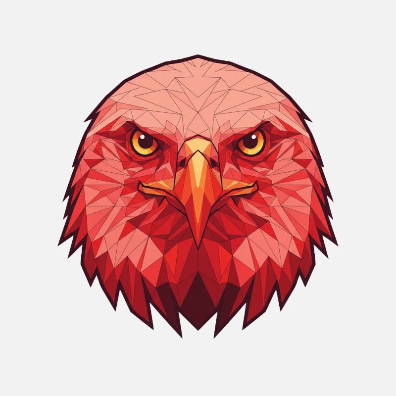 Roter Adler Lowpoly Portrait