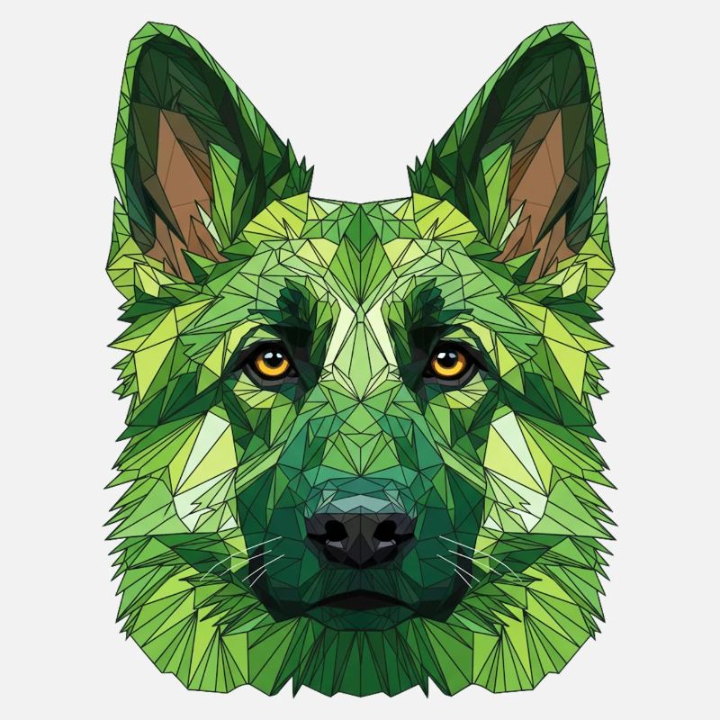 Grüner Polygonwolf