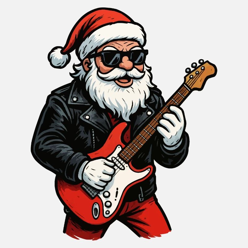 Rocker-Santa mit E-Gitarre