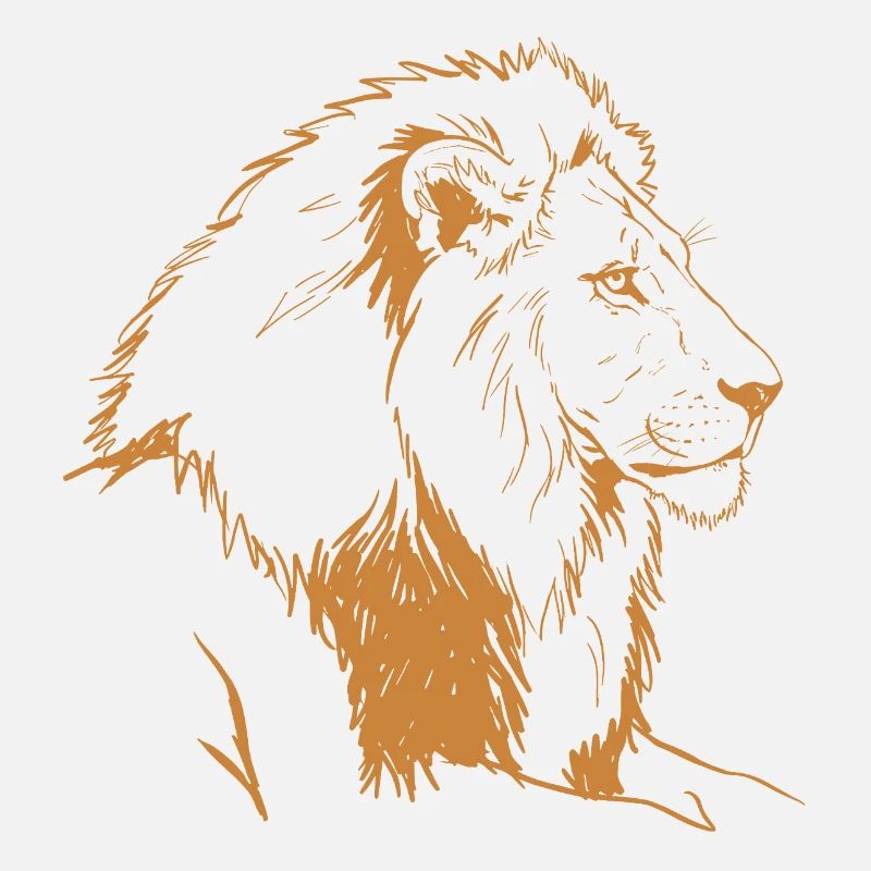 Bronzener Löwe Linienillustration