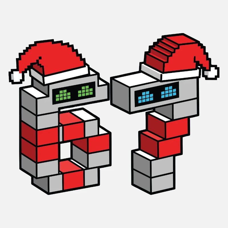 Pixel Robo Santa Duo 67 Meme