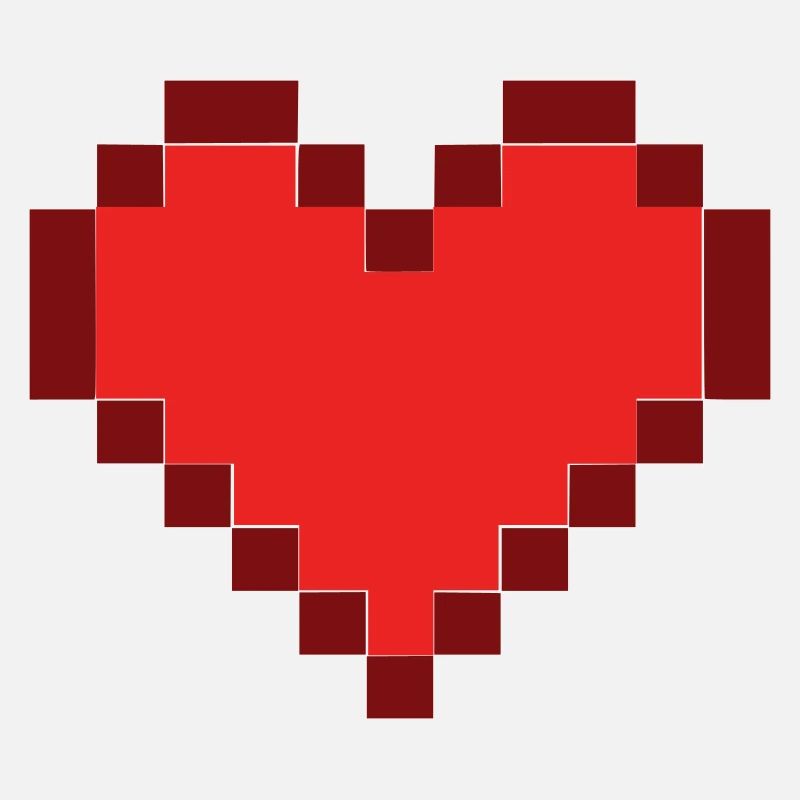 Pixel Heart 8-Bit Retro Gaming Vector