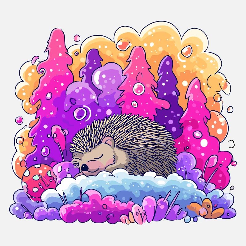 Schlafender Igel im Neonwald