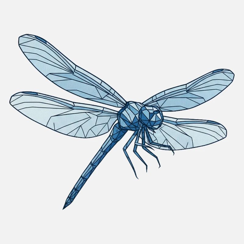 Bleu libellule géométrique