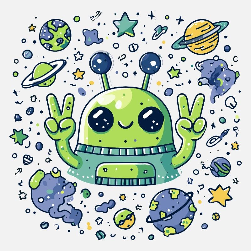 Galaktischer Alien Peacezeichen