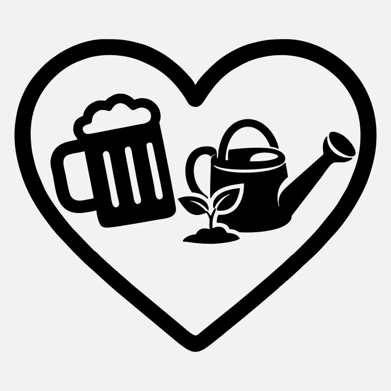 Herz Bier Garten Humor