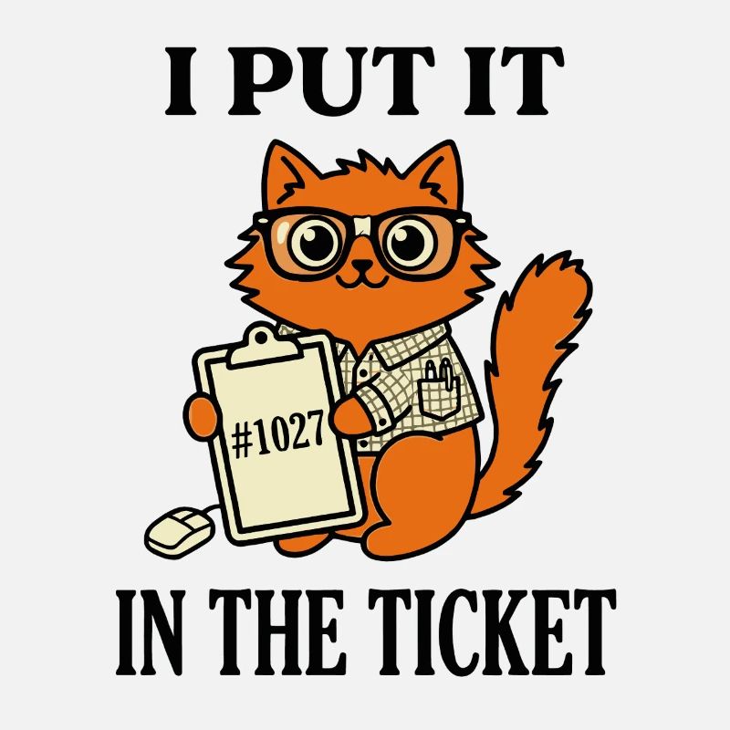 I Put It In The Ticket Nerdy Cat IT Support Humor