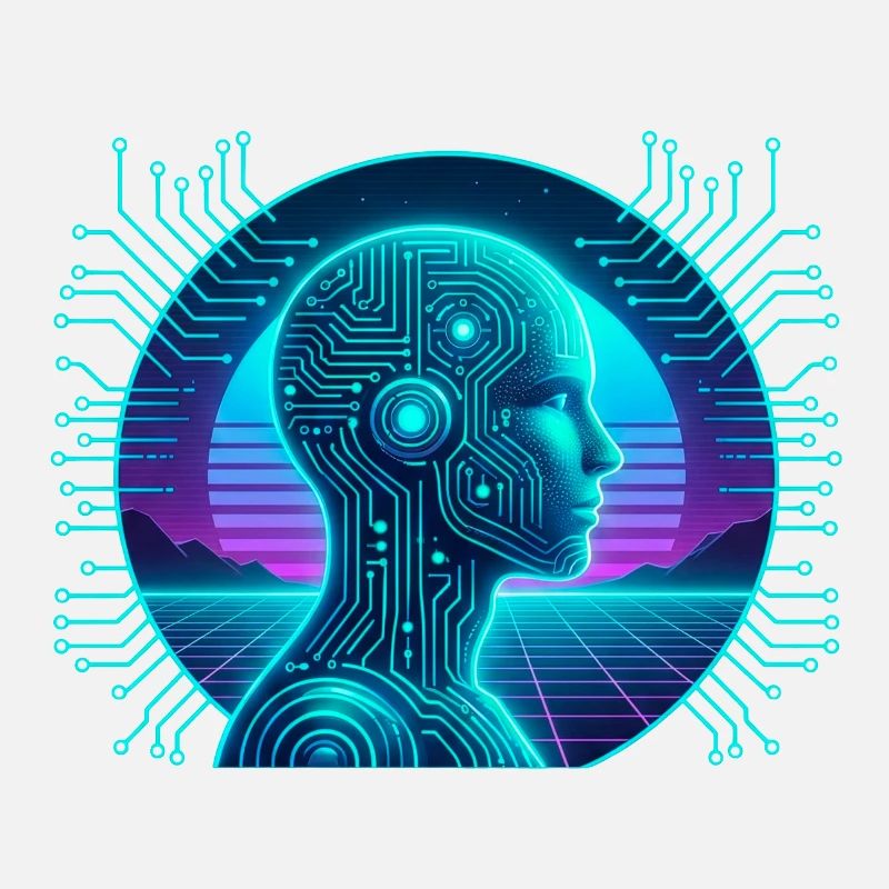 Intelligence artificielle Cyberpunk Circuit Néon
